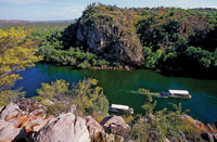 Stop at Katherine town and then travel out to Katherine Gorge in nitmiluk National Park and further down to Mataranka and Elsey national Park on the Explorers Way - Stuart Highway.